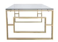 Rectangle Coffee Table Glass Top Gold