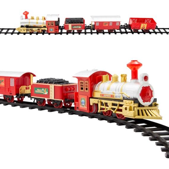 Red Christmas Train Set 3 Carriages  🚂🎄