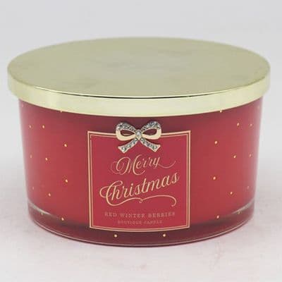 RED WINTER BERRIES CANDLE RED LARGE 🕯️🎄