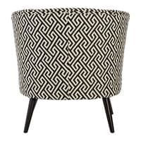 Regent Park Black and Beige Greek Key Round Armchair - Home Luxe Interior