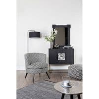 Regent Park Black and Beige Greek Key Round Armchair - Home Luxe Interior