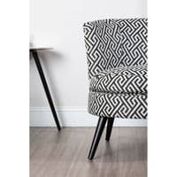 Regent Park Black and Beige Greek Key Round Armchair - Home Luxe Interior