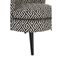 Regent Park Black and Beige Greek Key Round Armchair - Home Luxe Interior