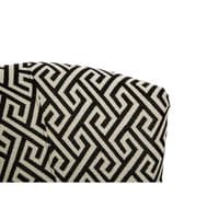 Regent Park Black and Beige Greek Key Round Armchair - Home Luxe Interior