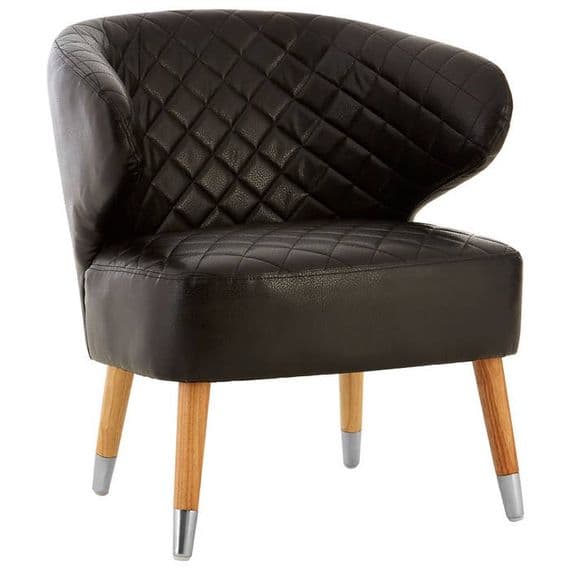 Richy Black Faux Leather Wingback Armchair | Home Luxe Interior