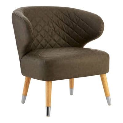 Richy Brown Faux Leather Wingback Armchair | Home Luxe Interior