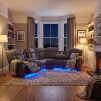 Rico Dark Grey Electric Recliner Corner Sofa with LED & Bluetooth