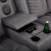 Rico Dark Grey Electric Recliner Corner Sofa with LED & Bluetooth