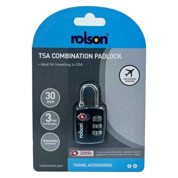 Rolson 30mm TSA Approved 3-Digit Combination Padlock for USA Travel