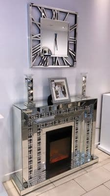 Roman Style Square Mirror Clock 81cm