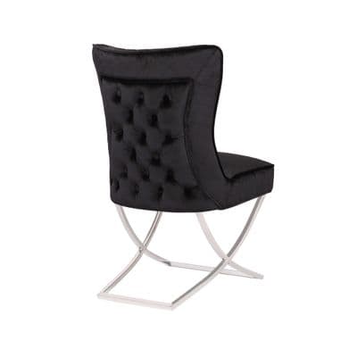 Rome Dining Chair Brush Velvet Black