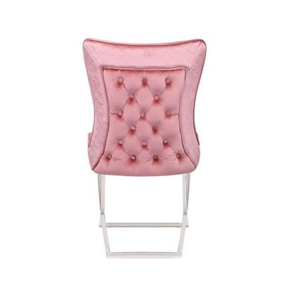 Rome Dining Chair Brush Velvet Pink