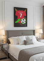 Ronaldo '7' Neon LED Wall Art - 40x60cm Football Shirt & Boot Decor USB