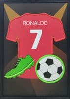 Ronaldo '7' Neon LED Wall Art - 40x60cm Football Shirt & Boot Decor USB
