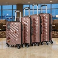 Rose Gold 4-Piece ABS Luggage Set - TSA Lock & 360° Spinner Wheels