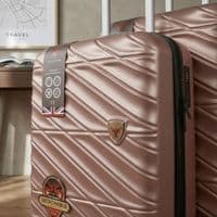 Rose Gold 4-Piece ABS Luggage Set - TSA Lock & 360° Spinner Wheels