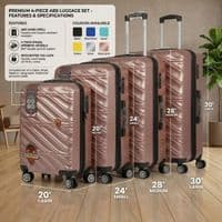 Rose Gold 4-Piece ABS Luggage Set - TSA Lock & 360° Spinner Wheels