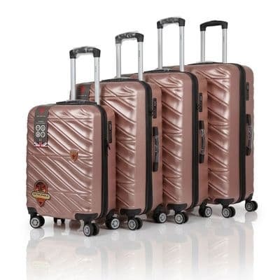 Rose Gold 4-Piece ABS Luggage Set - TSA Lock & 360° Spinner Wheels