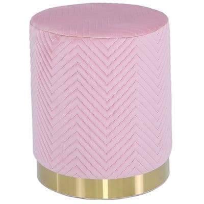 Round Stool Blush Pink Gold Base