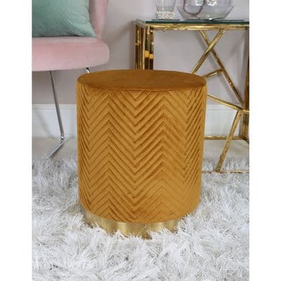 Round Stool Mustard Gold Base