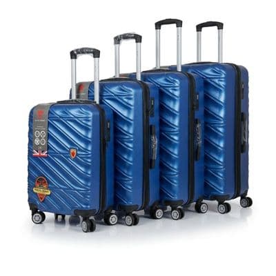 Royal Blue 4-Piece ABS Luggage Set - TSA Lock & 360° Spinner Wheels
