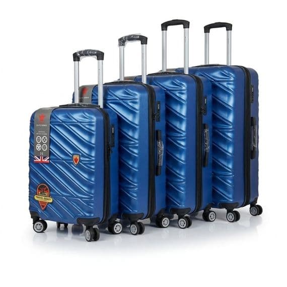 Royal Blue 4-Piece ABS Luggage Set - TSA Lock & 360° Spinner Wheels
