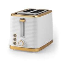 Salter Palermo White & Gold Kettle & 2-Slice Toaster Set Rapid Boil