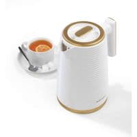 Salter Palermo White & Gold Kettle & 2-Slice Toaster Set Rapid Boil