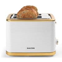 Salter Palermo White & Gold Kettle & 2-Slice Toaster Set Rapid Boil