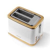 Salter Palermo White & Gold Kettle & 2-Slice Toaster Set Rapid Boil