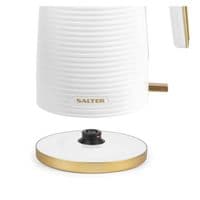 Salter Palermo White & Gold Kettle & 2-Slice Toaster Set Rapid Boil