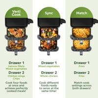 Salter VertiCook View 9L Dual Air Fryer Black Vertical Design