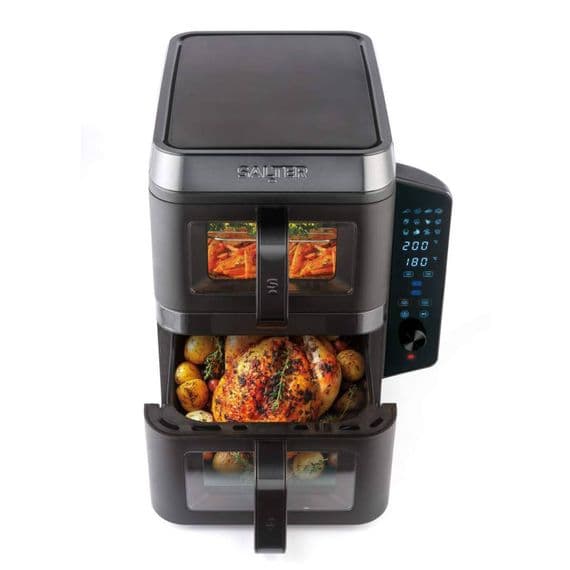 Salter VertiCook View 9L Dual Air Fryer Black Vertical Design