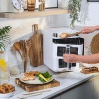 Salter VertiCook View 9L Dual Air Fryer White Vertical Design