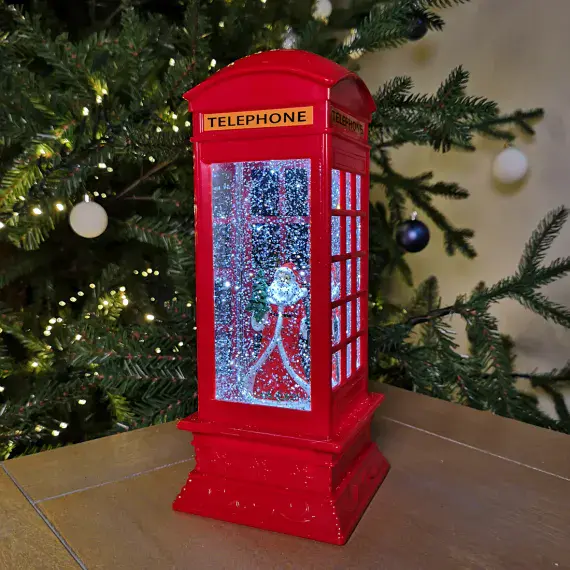 Santa Sparkling LED Red Telephone Box ☎️🎅✨