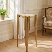 Sassari Gold Lamp Table 30x30x70cm Cream Marble Modern Side Table