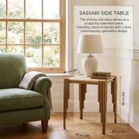 Sassari Gold Side Table 45x45x50cm Cream Marble Modern Accent Table