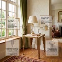 Sassari Gold Side Table 45x45x50cm Cream Marble Modern Accent Table
