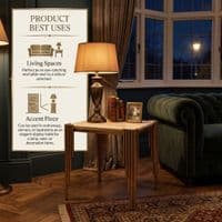 Sassari Gold Side Table 45x45x50cm Cream Marble Modern Accent Table