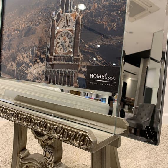 Saudi Arabic Clock Glitter Wall Art Mirror