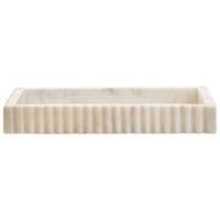 Savio Rectangular White Fluted Marble Tray – Home Luxe Interior
