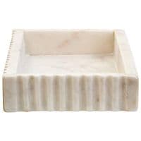 Savio Rectangular White Fluted Marble Tray – Home Luxe Interior