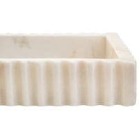Savio Rectangular White Fluted Marble Tray – Home Luxe Interior