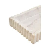 Savio Rectangular White Fluted Marble Tray – Home Luxe Interior