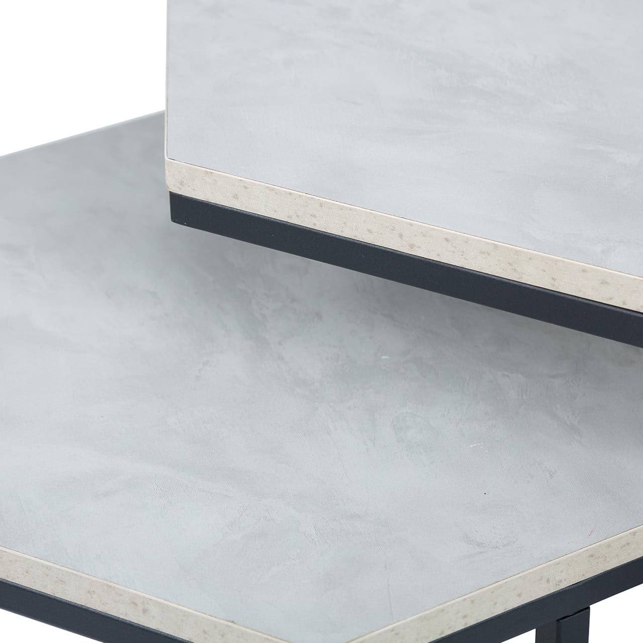 Set of 2 Hexagonal Black and Grey Sofa Tables