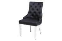 Set Of 2 Majestic Hudson Black Leather Dining Chairs