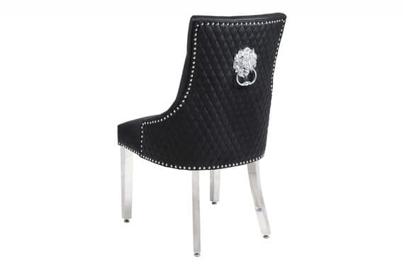 Set Of 2 Majestic Hudson Black Leather Dining Chairs