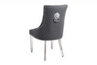 Set Of 2 Majestic Hudson Grey Leather Dining Chairs