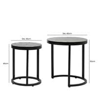 Set of 2 Solenn Design Black End Table