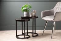 Set of 2 Solenn Design Black End Table